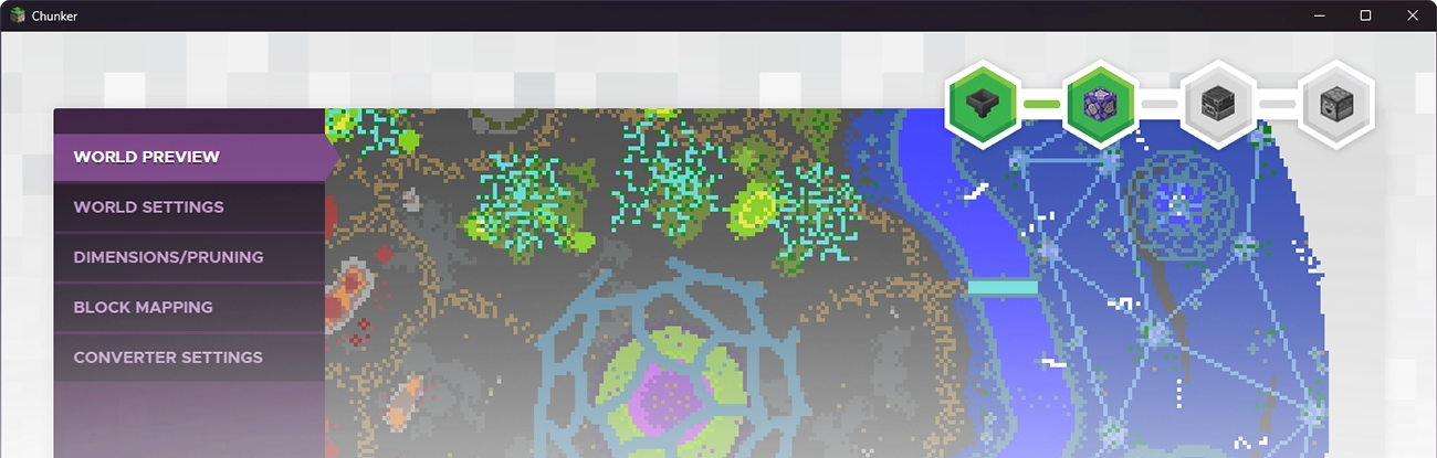 Chunker world conversion interface