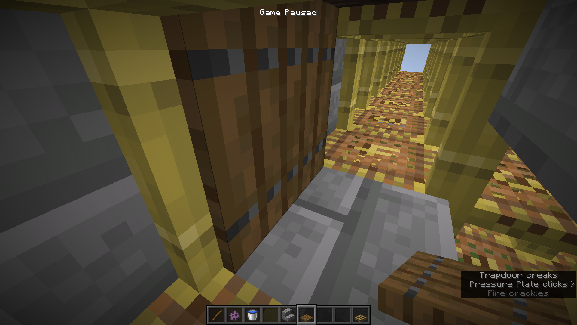 Placing the trapdoor from the minecart side